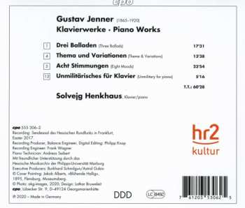 CD Gustav Jenner: Piano Works