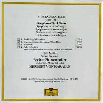 CD Berliner Philharmoniker: Symphonie No. 4