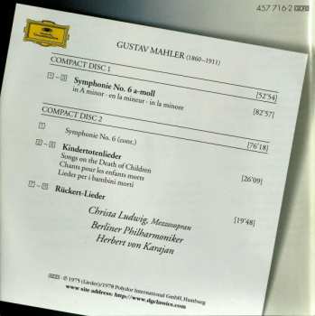 2CD Berliner Philharmoniker: 6. Symphonie · Kindertotenlieder · Rückert-Lieder