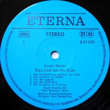 LP Gustav Mahler: Das Lied Von Der Erde