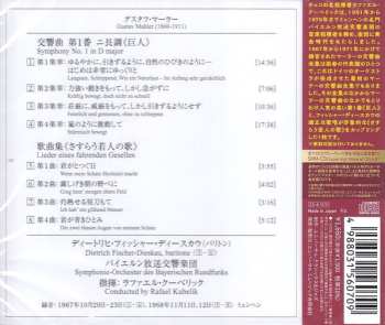 CD Gustav Mahler: Symphony No.1 "Der Titan" / Lieder Eines Fahrenden Gesellen