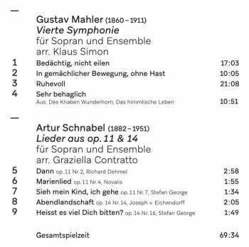 CD Gustav Mahler: Symphony No. 4; Lieder