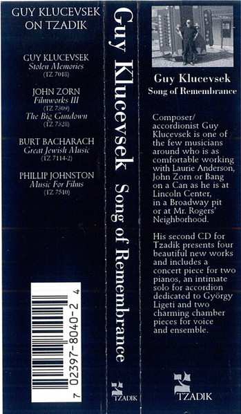 CD Guy Klucevsek: Song Of Remembrance