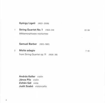 CD György Ligeti: Ligeti String Quartets / Barber Adagio
