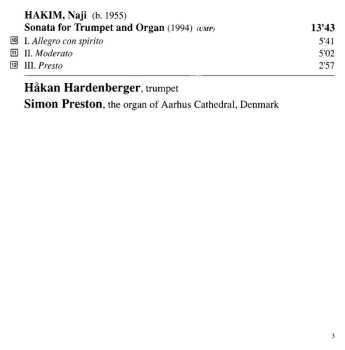 SACD Håkan Hardenberger: Prières Sans Paroles (French Music For Trumpet And Organ)