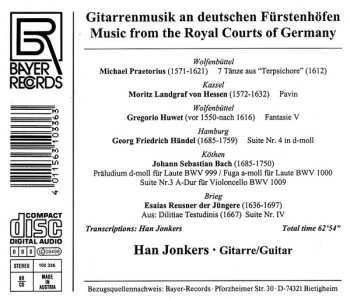 CD Han Jonkers: Music From The Royal Courts Of Germany.