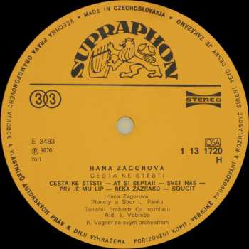LP Hana Zagorová: Cesta Ke Štěstí