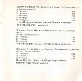 2CD Georg Friedrich Händel: The Complete Wind Sonatas