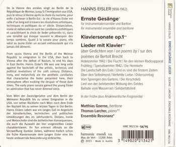 CD Matthias Goerne: Ernste Gesänge / Lieder With Piano 