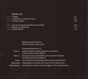 CD Matthias Goerne: Ernste Gesänge / Lieder With Piano 