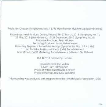 SACD Witold Lutoslawski: Symphonies Nos. 1 & 4 Jeux Vénitiens