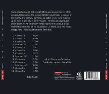 SACD Hans Abrahamsen: Schnee: 10 Canons For 9 Instruments