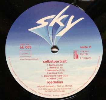 LP Hans-Joachim Roedelius: Selbstportrait (Teil 1 Sanfte Musik)