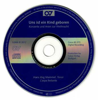 CD Hans Jörg Mammel: Uns Ist Ein Kind Geboren: Konzerte Und Arien Zur Weihnacht