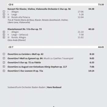 7CD/Doos Ludwig van Beethoven: Sinfonien / Ouvertüren / Konzerte