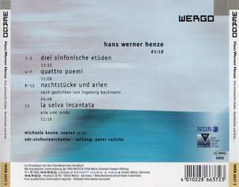 CD Hans Werner Henze: Drei Sinfonische Etüden / Quattro Poemi / Nachtstücke Und Arien / La Selva Incantata