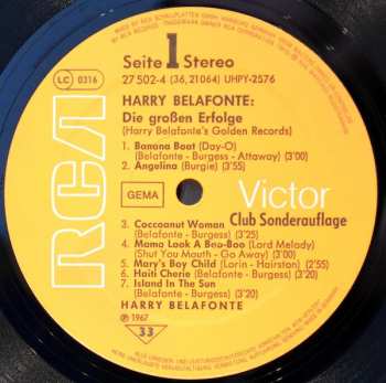LP Harry Belafonte: Golden Records