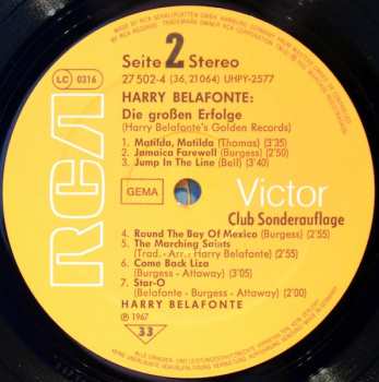 LP Harry Belafonte: Golden Records