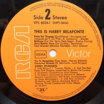 2LP Harry Belafonte: This Is Harry Belafonte