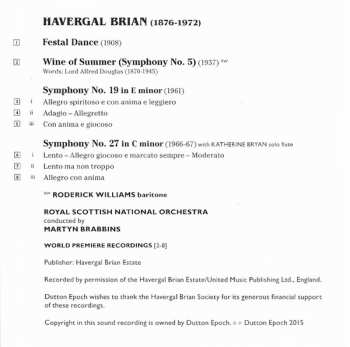 SACD Royal Scottish National Orchestra: Symphony No. 5 "Wine Of Summer" / Symphony No. 19 / Symphony No. 27 / Festival Dance