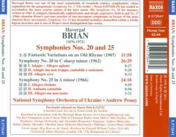 CD National Symphony Orchestra Of Ukraine: Symphonies Nos. 20 and 25 / Fantastic Variations On An Old Rhyme