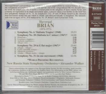 CD Havergal Brian: Symphonies Nos. 6, 28, 29 and 31
