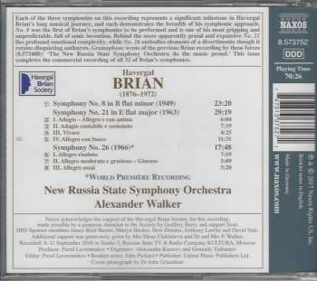 CD Havergal Brian: Symphonies Nos. 8, 21 And 26