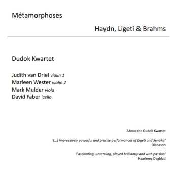 CD Johannes Brahms: Métamorphoses