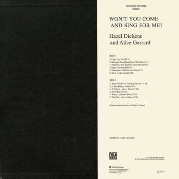 LP Hazel Dickens And Alice Gerrard: Won't You Come & Sing For Me?