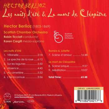 CD Hector Berlioz: Les Nuits D'Été & La Mort De Cléopâtre