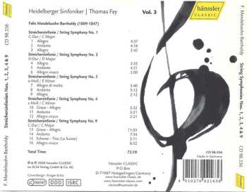 CD Felix Mendelssohn-Bartholdy: String Symphonies Nos. 1, 2, 3, 4 & 9 (Vol. 3)