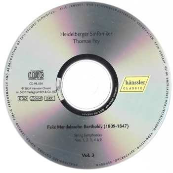 CD Felix Mendelssohn-Bartholdy: String Symphonies Nos. 1, 2, 3, 4 & 9 (Vol. 3)
