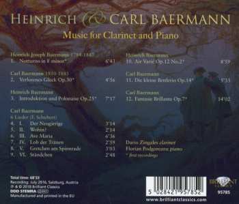 CD Heinrich Baermann: Music For Clarinet And Piano