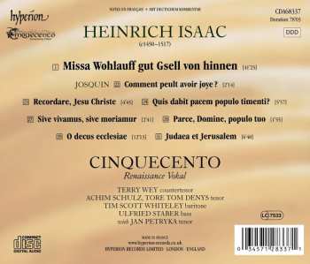 CD Heinrich Isaac: Missa Wohlauff Gut Gsell von Hinnen & Other Works