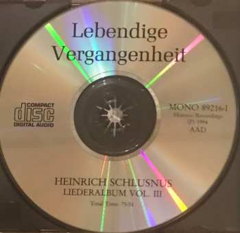 2CD Heinrich Schlusnus: Liederalbum Vol. III