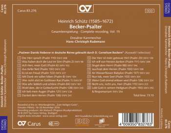 CD Heinrich Schütz: Becker-Psalter