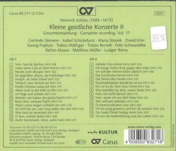 2CD/Doos Heinrich Schütz: Kleine Geistliche Konzerte II
