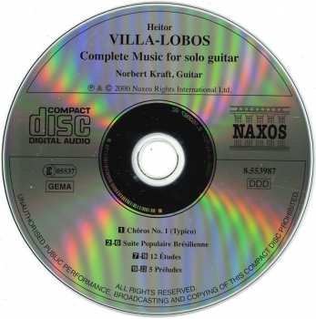 CD Heitor Villa-Lobos: Complete Music For Solo Guitar (Chôros No. 1 • Suite Brésilienne • Études • Préludes)