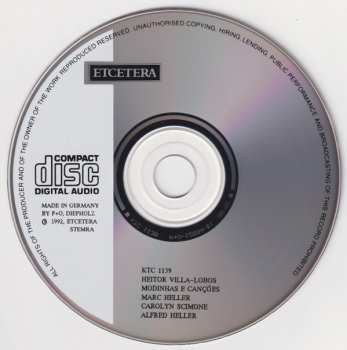 CD Heitor Villa-Lobos: Modinhas E Canções (Songs Volume I)