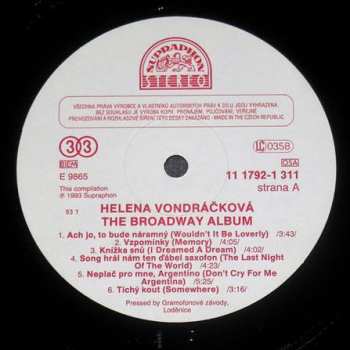 LP Helena Vondráčková: The Broadway Album (INSERT + KUPÓN)