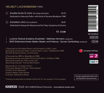 CD Lucerne Festival Academy Orchestra:  Schreiben · Double(Grido II)