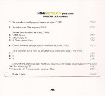 CD Henri Dutilleux: Musique de Chambre DIGI