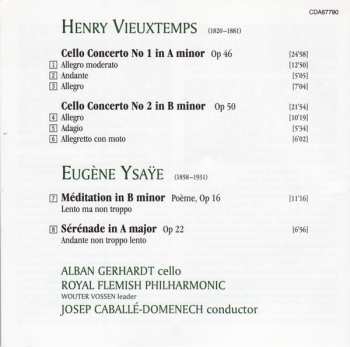CD Alban Gerhardt: Cello Concerto No 1 Op 46 • Cello Concerto No 2 Op 50 • Méditation Op 16 • Sérénade Op 22