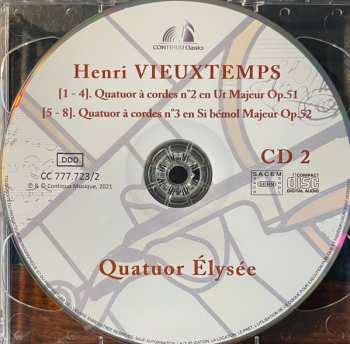 2CD Henri Vieuxtemps: Les Trois Quatuors à Cordes