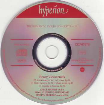 CD Henri Vieuxtemps: Violin Concerto No 1, Op 10 • Violin Concerto No 2, Op 19 • Greetings To America, Op. 56