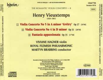 CD Henri Vieuxtemps: Violinconcerto No 4, Op 31 • Violin Concerto No 5 Op 37 • Fantasia Appassionate, Op 35