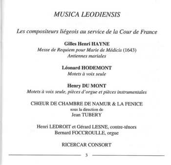 CD Gérard Lesne: Motets À Voix Seule / Requiem Pour Marie de Médicis