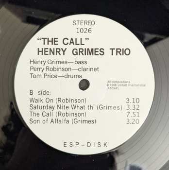 LP Henry Grimes Trio: The Call LTD