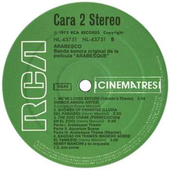 LP Henry Mancini: Arabesco (Banda Sonora Original De La Pelicula)