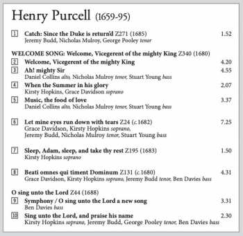 CD Henry Purcell: Royal Welcome Songs For King Charles II